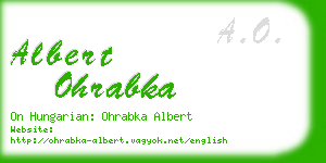 albert ohrabka business card